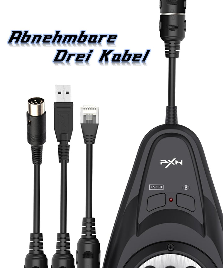 PXN A7 Schaltung, Gaming Lenkrad Schalthebel - Universal Shifter PC, 6+R Gängen, 3 Kabeln (USB, RJ11