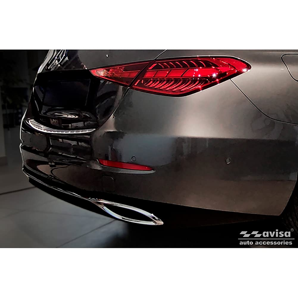 Avisa Chrom Edelstahl Heckstossstangenschutz kompatibel mit Mercedes C-Klasse Limousine (W206) 2021-