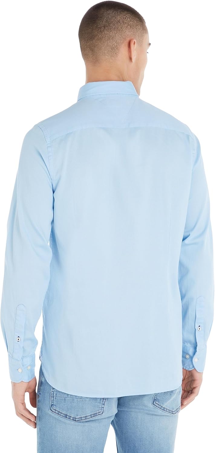 Tommy Hilfiger Herren Hemd Core Flex Dobby Langarm M Blau (Calm Blue), M Blau (Calm Blue)