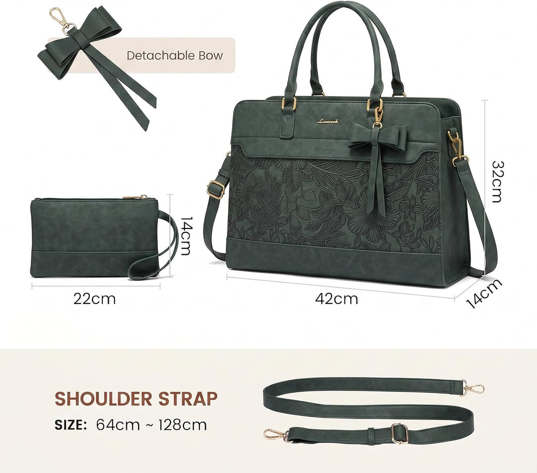 LOVEVOOK Handtasche Damen Gross, 15,6 Zoll Laptoptasche Arbeitstasche Elegant Uni Tasche Schultasche