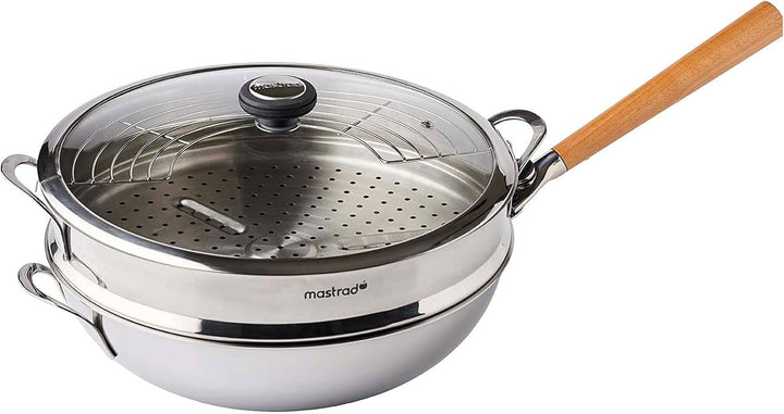 Mastrad Dampfkorb mit Deckel - Passt zum O’Wok Gourmet -Gesunder und schneller Garkorb + Deckel-32 C