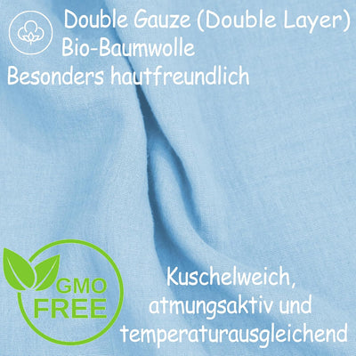 PinkZebra Musselin Kinderbettwäsche 100x135 cm + 40 x 60 cm, Bettwäsche aus ohne GMO 100% Bio-Baumwo