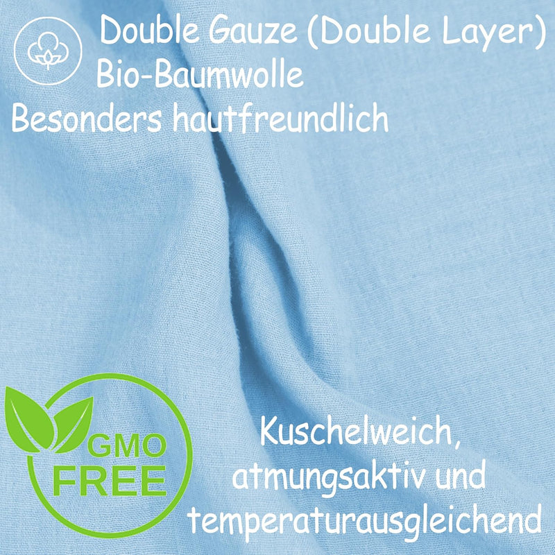 PinkZebra Musselin Kinderbettwäsche 100x135 cm + 40 x 60 cm, Bettwäsche aus ohne GMO 100% Bio-Baumwo