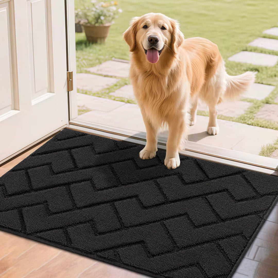 Fussmatte Dunkelgrau 60x90cm Innen und Aussen Waschbar Fussmatte Wasserdicht Türmatte Rutschfester S
