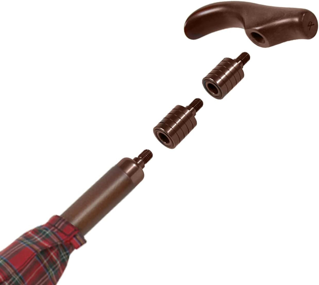 iX-brella Stützschirm höhenverstellbar mit Holzgriff - Karo rot klein, Karo Rot Klein
