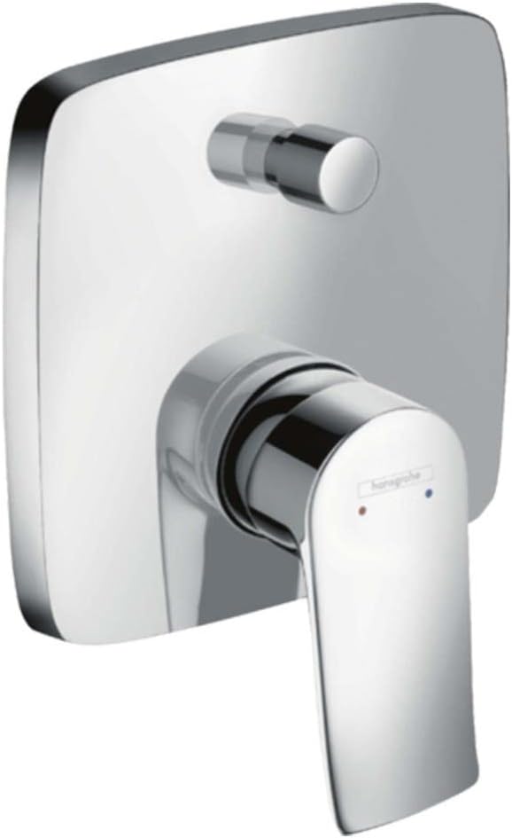 hansgrohe Metris Unterputz Wannenarmatur, für 2 Funktionen, Chrom eckig Wanne ohne Sicherungskombina