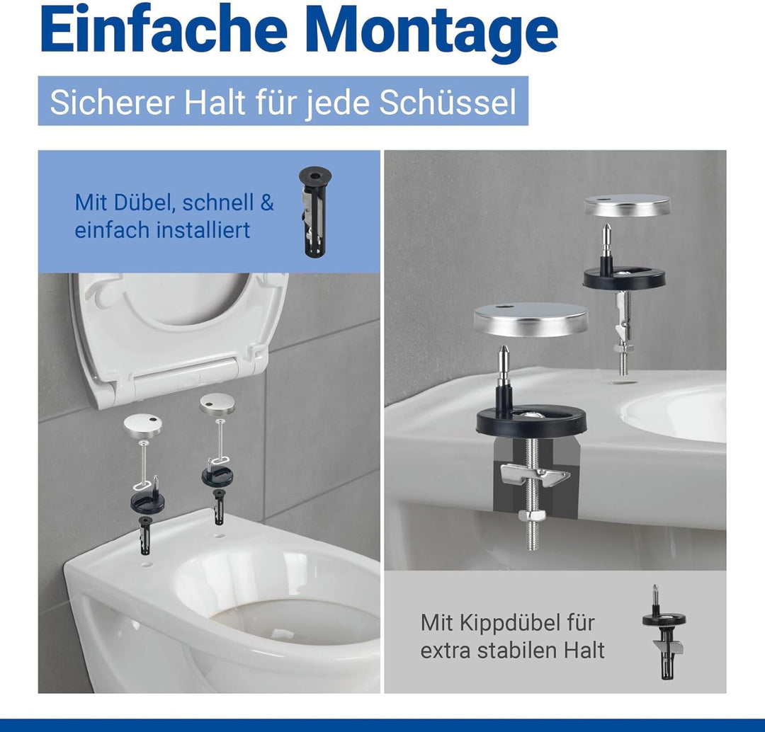WENKO WC-Sitz Rieti, hygienischer Toilettensitz mit Absenkautomatik, stabiler WC-Deckel bis 350 kg b