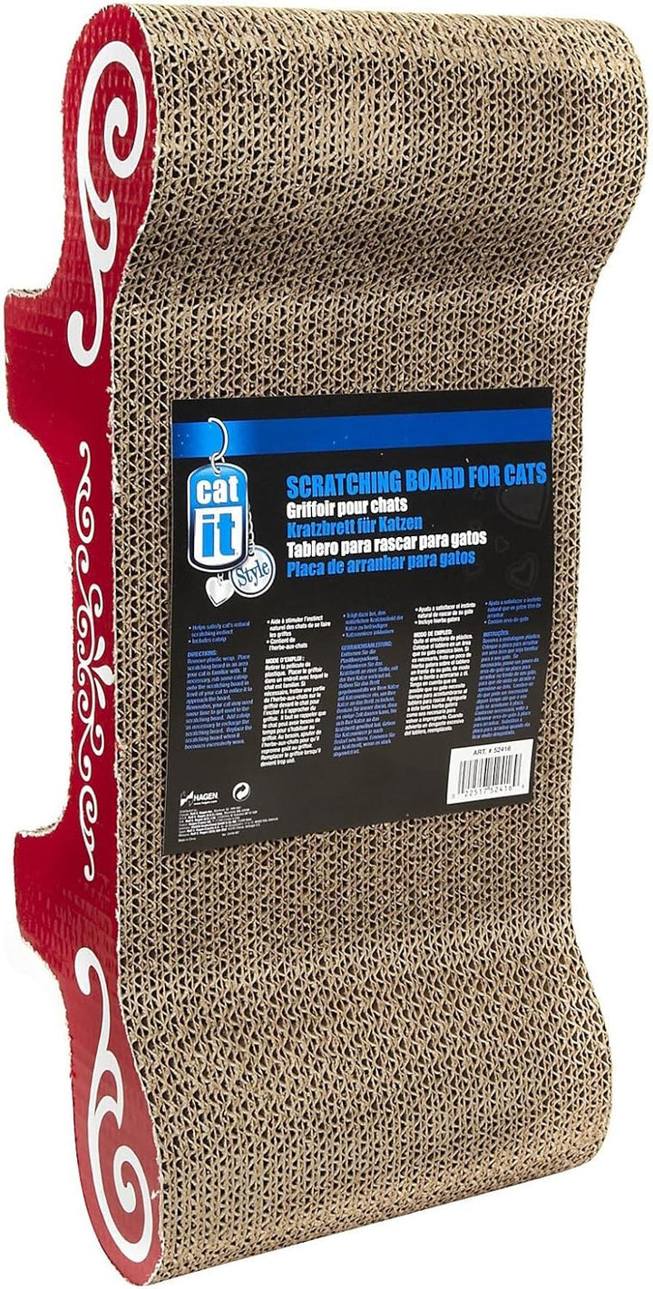 Catit Kratzpappe für Katzen, Kratzbank aus Pappe, mit Katzenminze, Bank