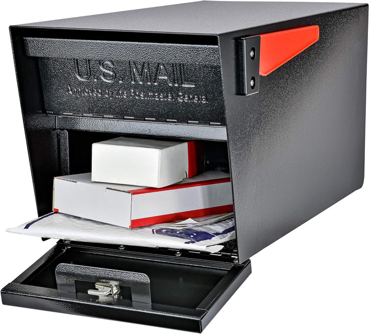 Mail Boss 7506 Mail Manager Bordsteinkante Verriegelung Sicherheit Briefkasten, Schwarz, Gross Schwa