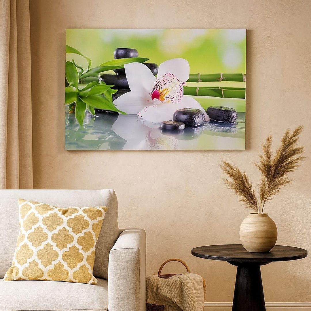 Bilder auf Leinwand 100x70cm Leinwandbild mit Rahmen blume orchidee Gross Wanddeko Bild Schlafzimmer