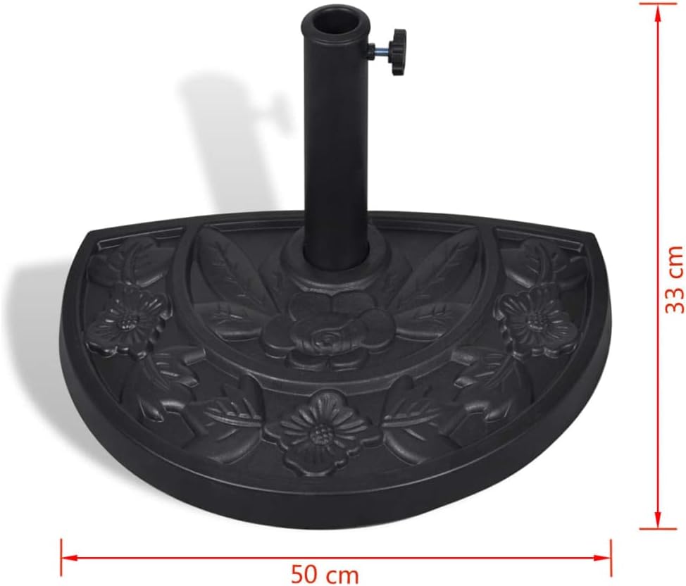 vidaXL Sonnenschirmständer Halbrund 9 kg Schirmständer Schirmhalter Ständer Default Title, Default T