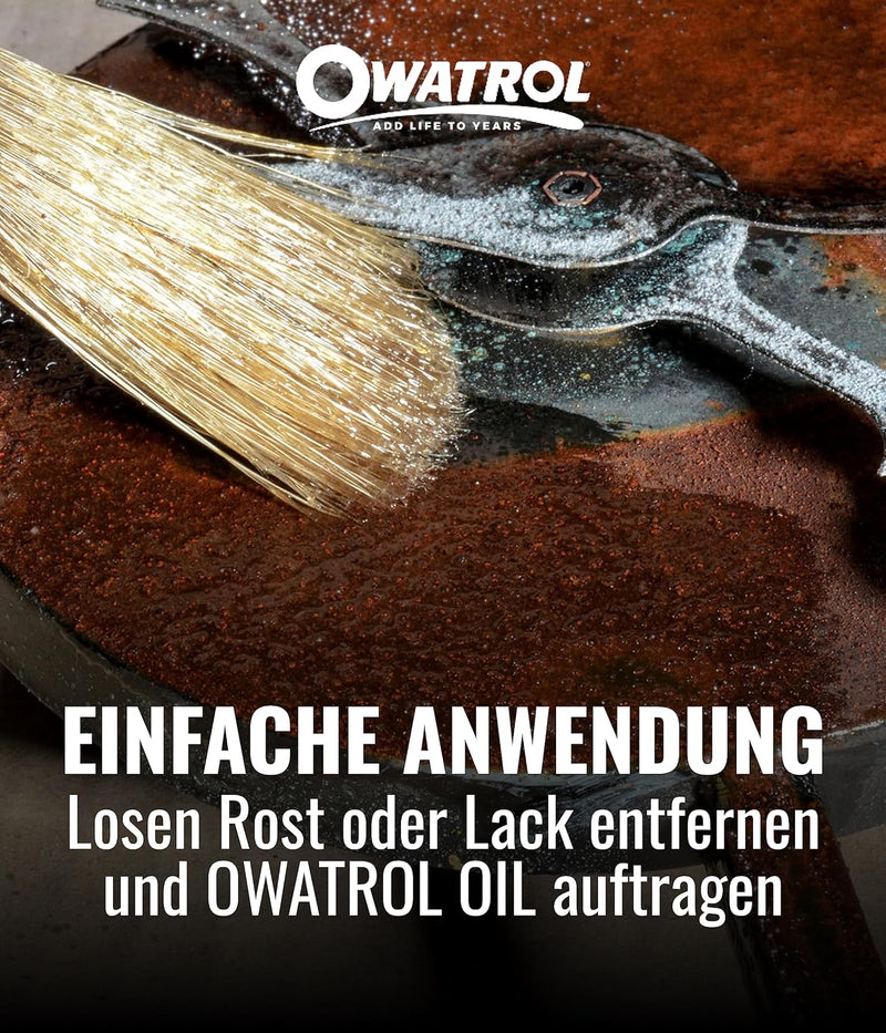 OWATROL – OIL – Set – Farbloser Rostschutzlack (1 Liter) und -spray (2 x 300ml) – farblos – dringt e