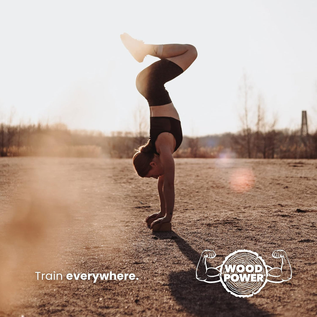 WOODPOWER BalanceBlocks - I Handstand-Klötze &amp; Yoga Block in einem - unterstütze Deine Handgelenke b