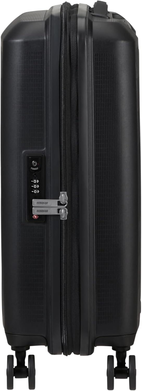 American Tourister Aerostep - Spinner S, Erweiterbarer Handgepäck, 55 cm, 36/40 L, Schwarz (Black) S