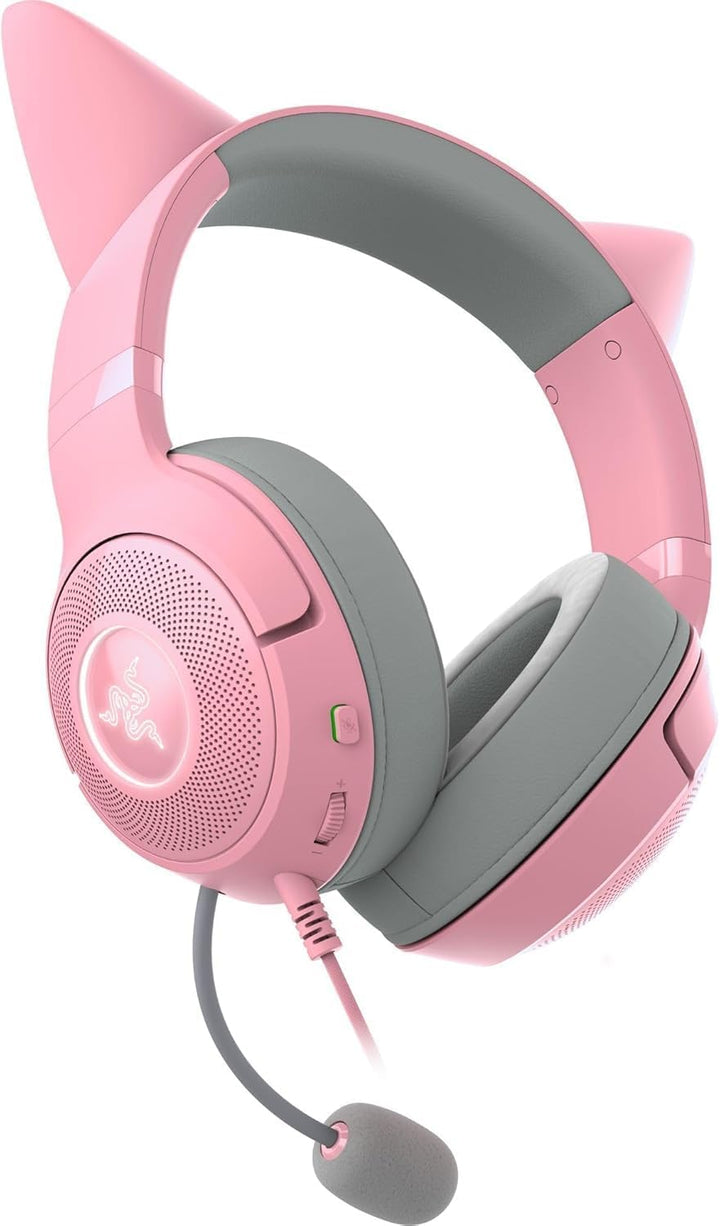 Razer Kraken V2 Kitty USB-kabelgebundenes RGB-Headset: Chroma Ears – Stream reaktive Beleuchtung – H