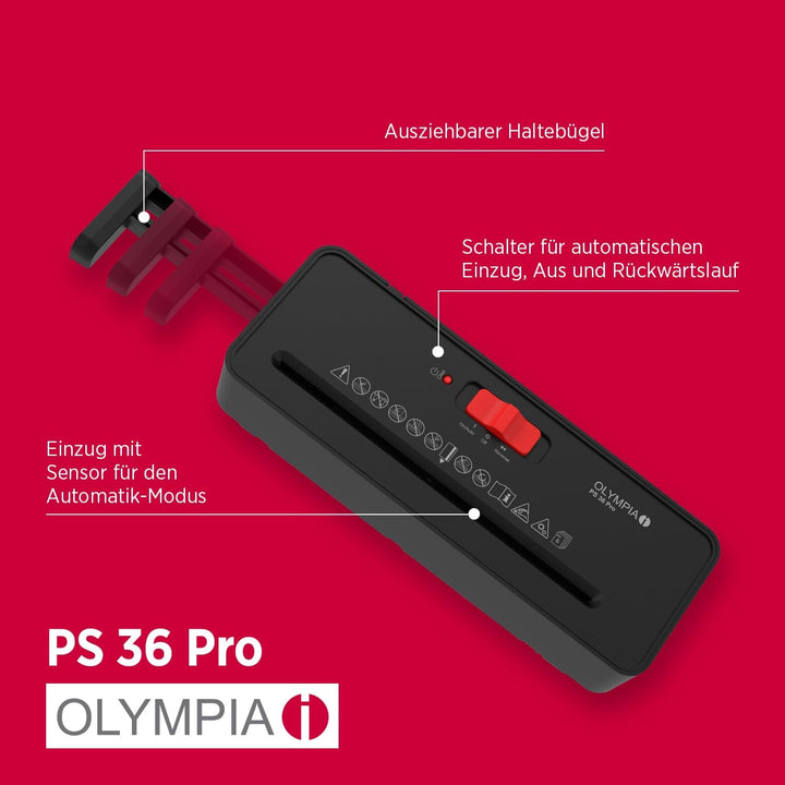 OLYMPIA PS 36 Pro Aktenvernichter | Papierschredder mit Streifenschnitt 6 mm | Schredder Aktenvernic