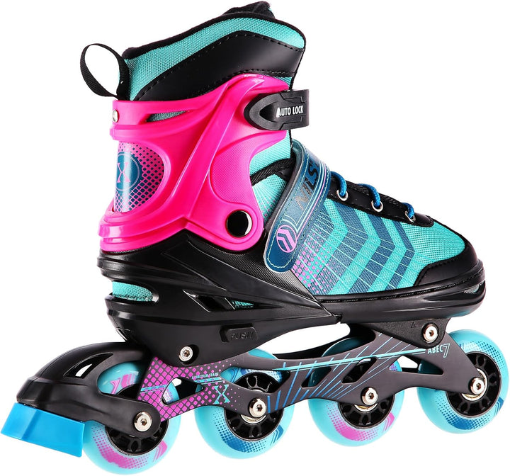Nils Extreme 4-In-1 Inliner Eishockey Devin, Farbe:Schwarz-Violett, Grösse:S(29-33)