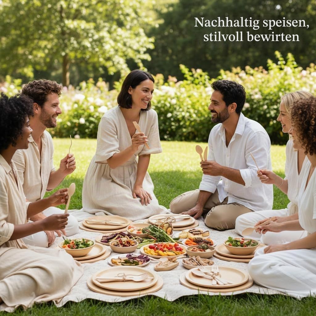 500 Holz Gabeln (Wooden Forks) Einwegbesteck Satz - Alternative zu Plastik Gabeln, Umweltfreundlich,