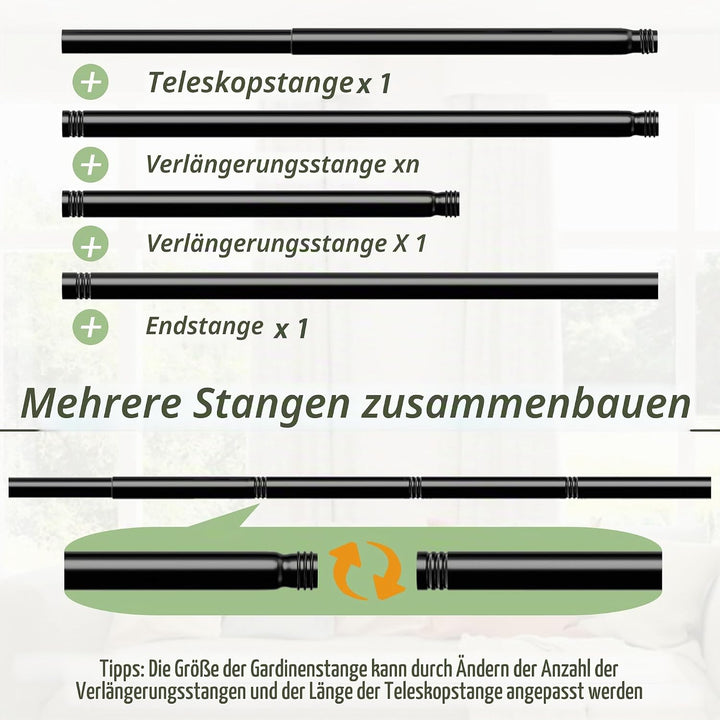Gardinenstange Weiss Vorhangstange Deckenmontage Gardinenstange Ausziehbar Vorhangstangen für Wohnzi