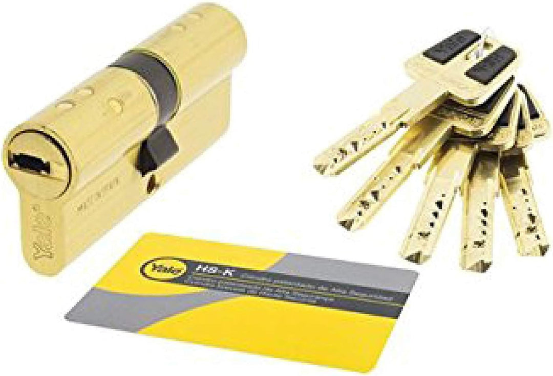 Yale HSK3030LT4 Sicherheitszylinder HSK, Goldfarben/Messingfarben, 30 x 30 mm 30 x 30 mm Goldfarben