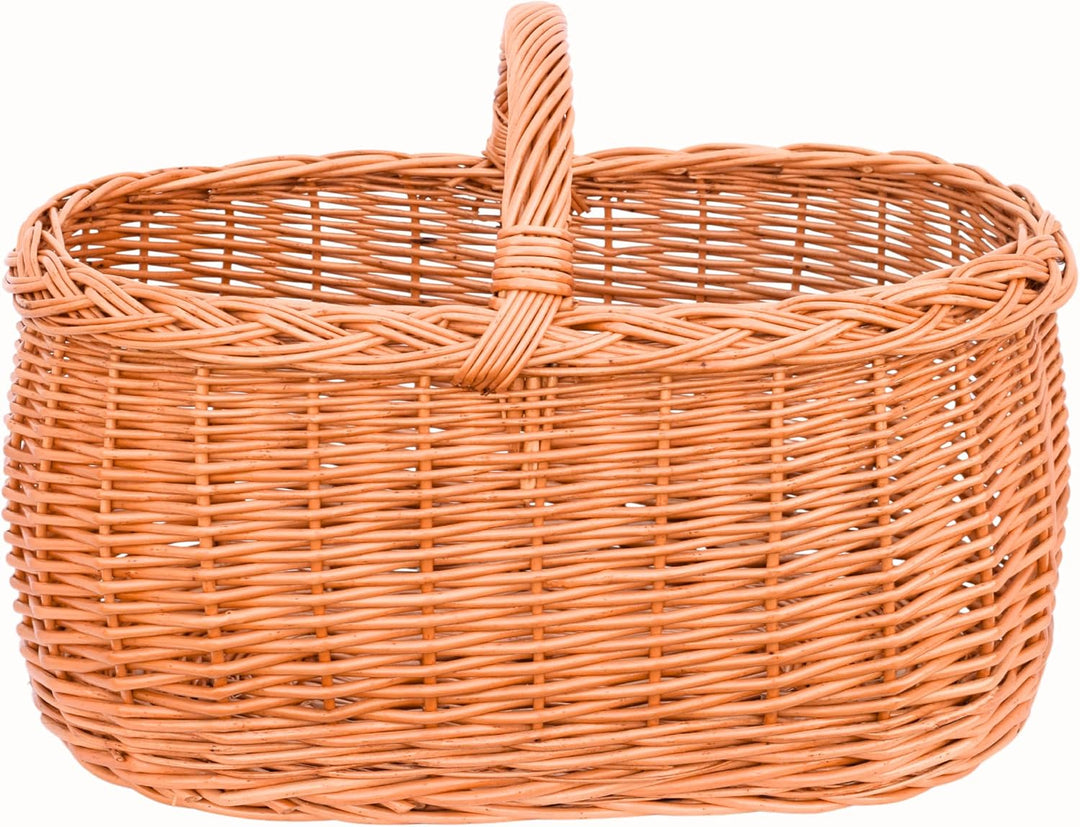 YULKA Weidenkorb Einkaufskorb 51 cm oval