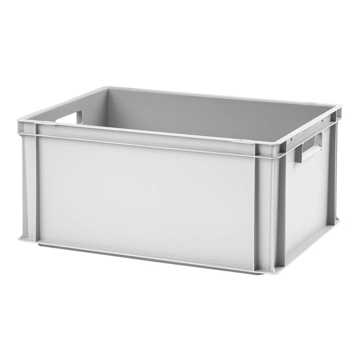 1a-TopStore Euro-Stapelbox EB-632, 600x400x320 mm (LxBxH), verstärkter Rippenboden, grau ähnl. RAL70