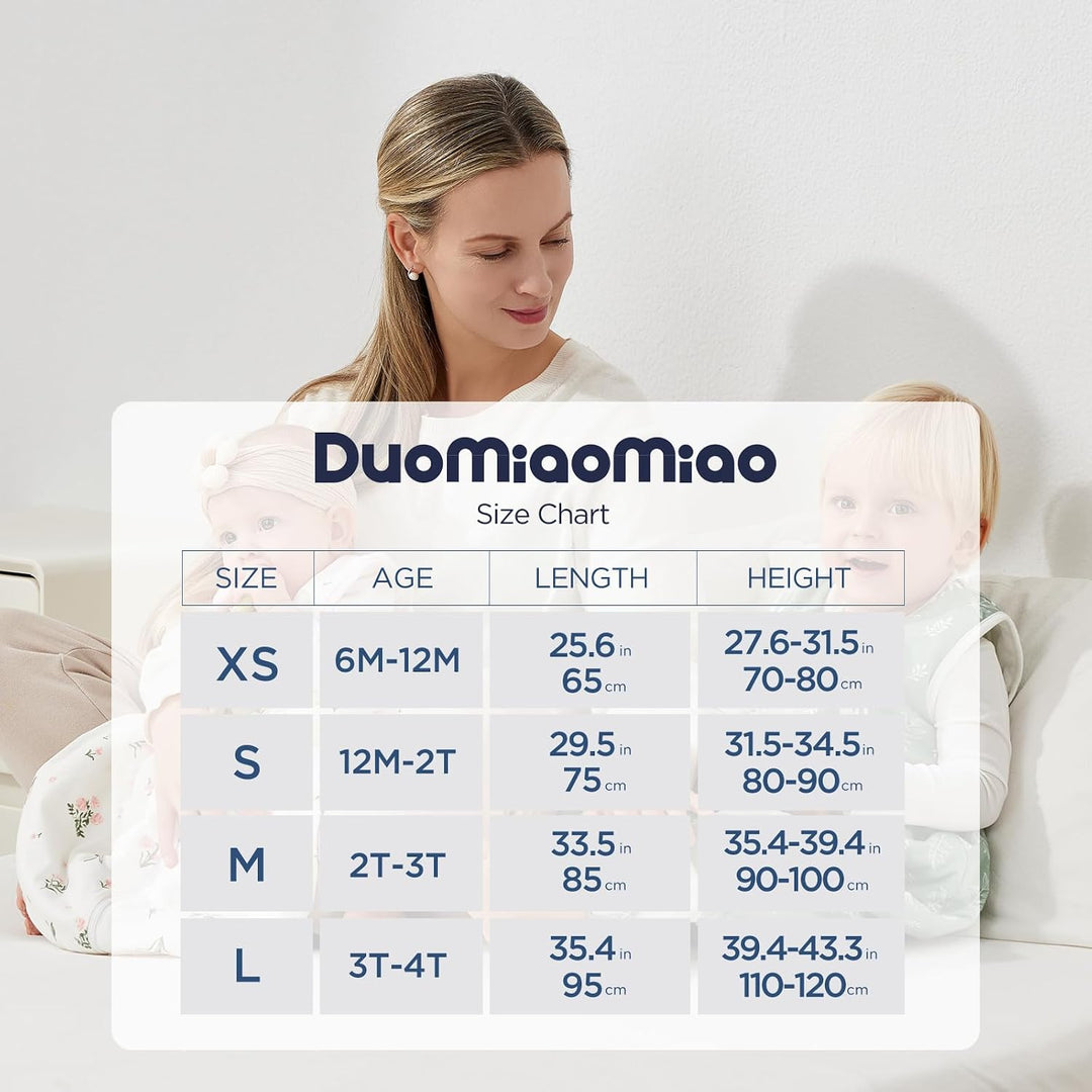 Duomiaomiao Schlafsack mit füssen, ganzjahres, 100% Baumwolle Schlafsack Baby, 1.5 Tog, Schlafsack m