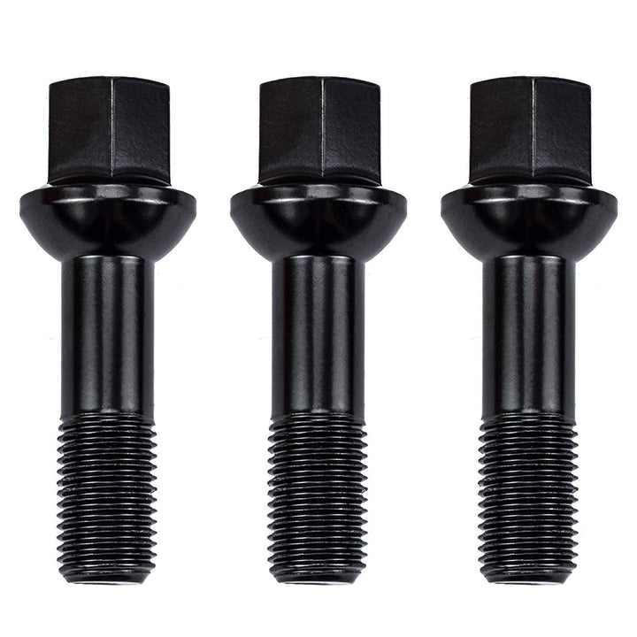 20 Radschrauben M14x1,5x45mm SCHWARZ Kugelbund Kugel R14 für Alufelgen, Schwarz