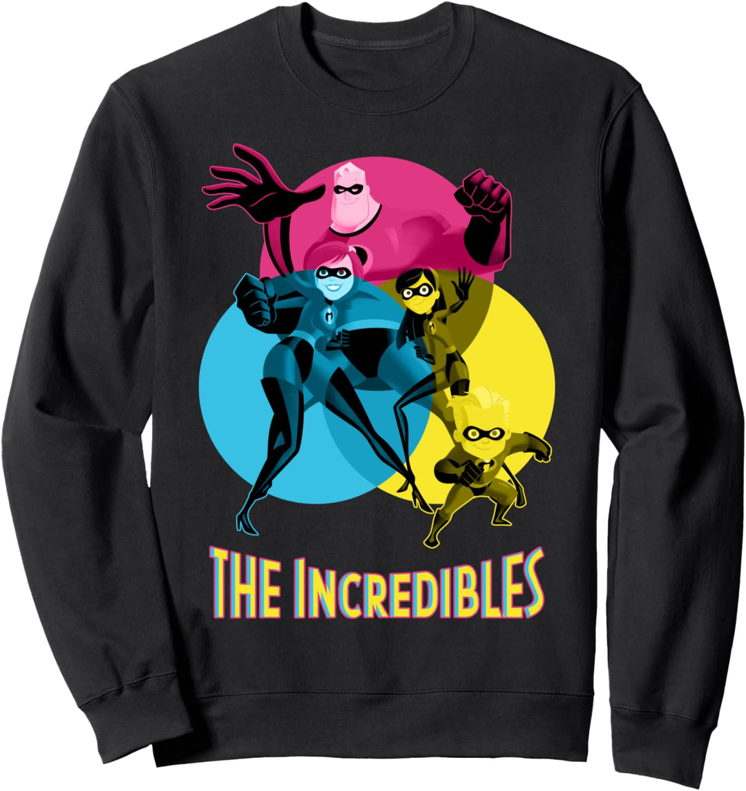 Disney Pixar Incredibles Primary Color Family Group Shot Sweatshirt