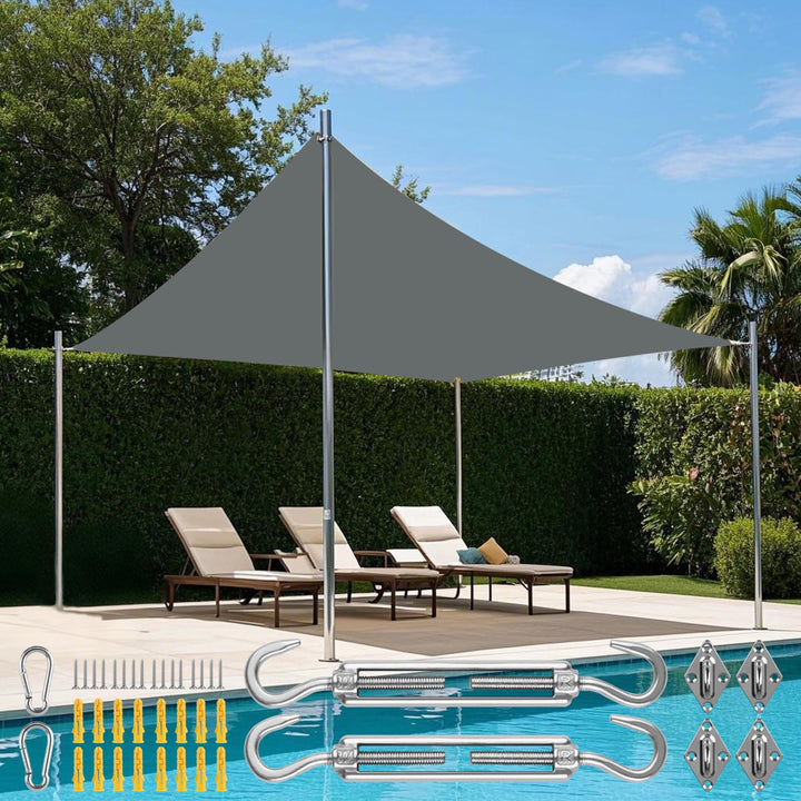Sonnensegel Wasserdicht mit Befestigungs Kit, 3 x 5 m UV Schutz Sonnenschutz Segel für Garten, Balko