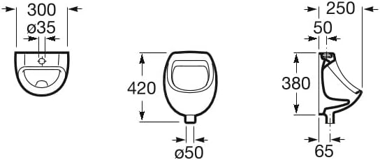 Urinal Zulauf von Oben Keramik Hochwertig Modern Pissoir MINI