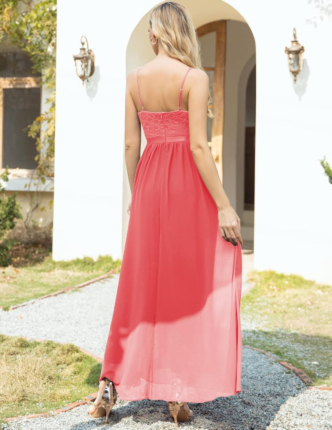 DRESSTELLS Damen Abendkleider Elegant für Hochzeit Brautjungfernkleider Lang Chiffon Brautjungfernkl