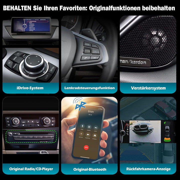 Erisin 10.25" Qualcomm Android 14 8-Kern 4GB+64GB Autoradio GPS Navi für BMW X1 E84 (2009-2015) CIC
