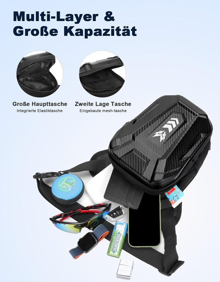 Rolgno Beintasche Motorrad, Bauchtasche Gürteltasche Herren Damen, [Erweiterter Stauraum] Oberschenk