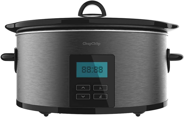 Cecotec 5,5-Liter-Kocher Chup Chup, ovaler Keramikkübel, Glasdeckel mit Silikondichtung, komplettes