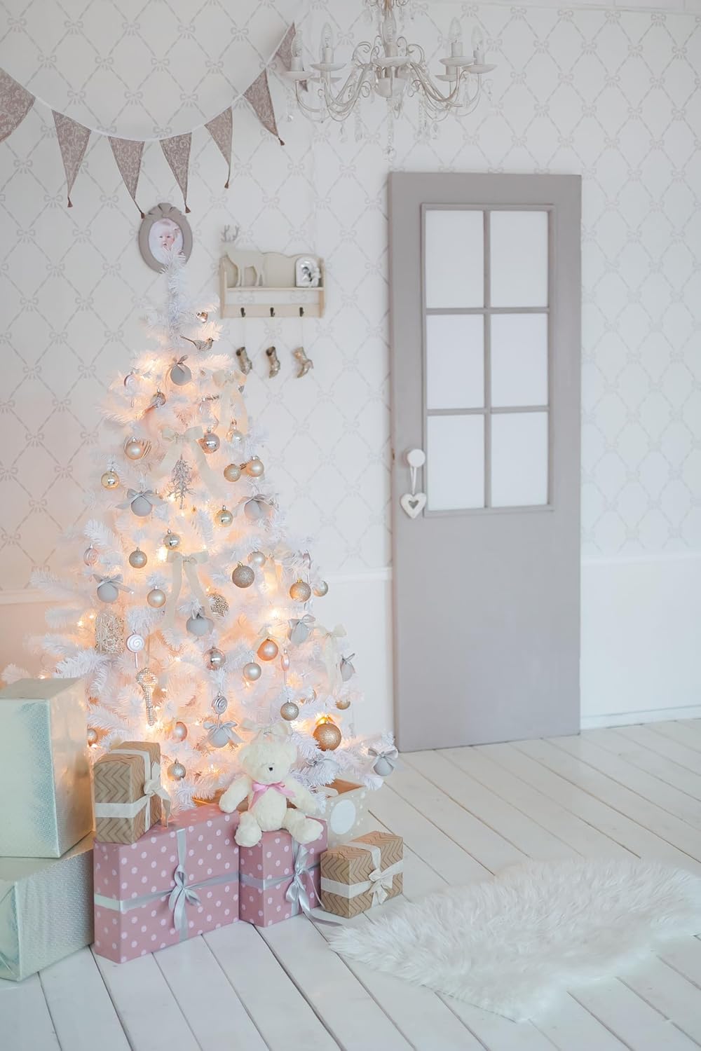 SOLAGUA NAVIDAD Künstlicher Weihnachtsbaum mit extra gefüllten Lamettablättern, 150–300cm Tanne mit