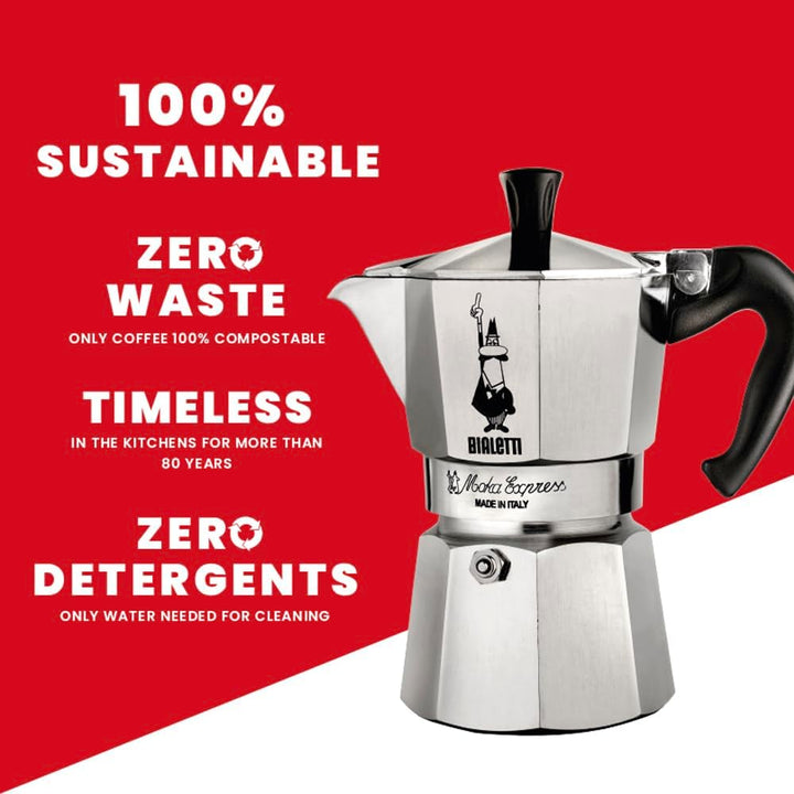 Bialetti Espressokocher plus 250 g Perfekt Moka Bialetti, nicht induktionsfähig, 3 Tassen (130 ml),