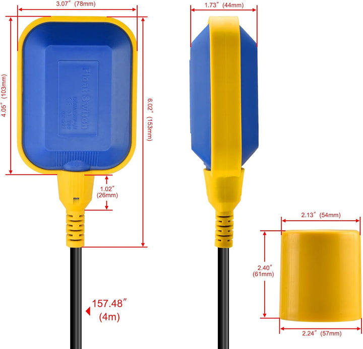 Heschen Schwimmerschalter 4M Kabel Wasserstandsregler für Wassertank, Schmutzwasserpumpe