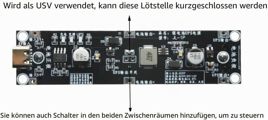 TECNOIOT 1pcs Type-C USB 5V USV Unterbrechungsfreie Stromversorgung 18650 Lithium-Ladegerät