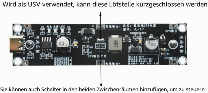 TECNOIOT 1pcs Type-C USB 5V USV Unterbrechungsfreie Stromversorgung 18650 Lithium-Ladegerät