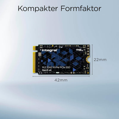 Integral 1TB NVME M.2 SSD 2242 NVMe PCIe Gen3 x4 SSD - Read Speed bis zu 3400MB/s, Write Speed bis z