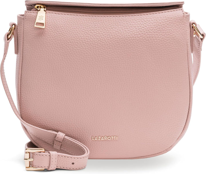 Lazarotti Bologna Leder Umhängetasche Damen | verstellbarer Schultergurt | mittelgrosse Crossbody Ba