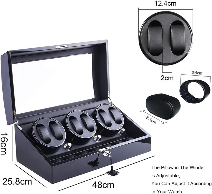 Uhrenbeweger,DUKWIN Automatische Uhrenbox/Kasten Watch Winder 6+7 Uhren Armbanduhr mit 4 Modi leiser