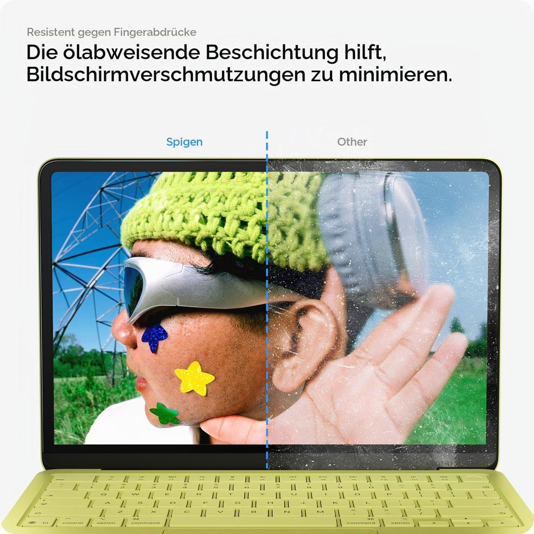 Spigen Glas.tR Slim Displayschutz für MacBook Neo 13 Zoll, Volle Abdeckung, Kristallklarer Displaysc