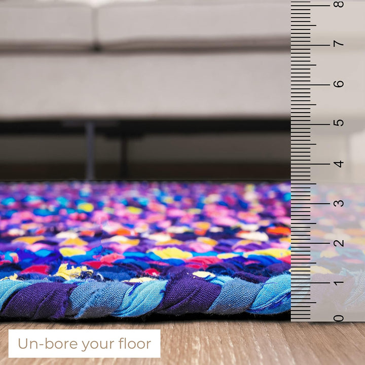 RAJRANG BRINGING RAJASTHAN TO YOU Boho Runner Teppich 2'x 3 'Reversible Hand geflochten 2' x 3' Rech