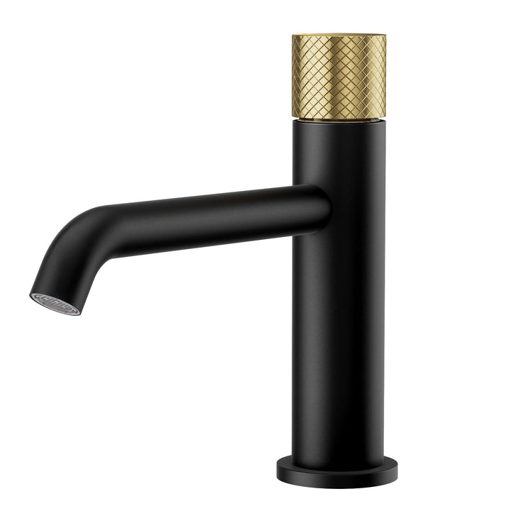 EMKE Wasserhahn Bad Schwarz, 181 x 166 x 50 mm, Messing, Keramikkartusche, Badarmatur, Wasserhahn mi
