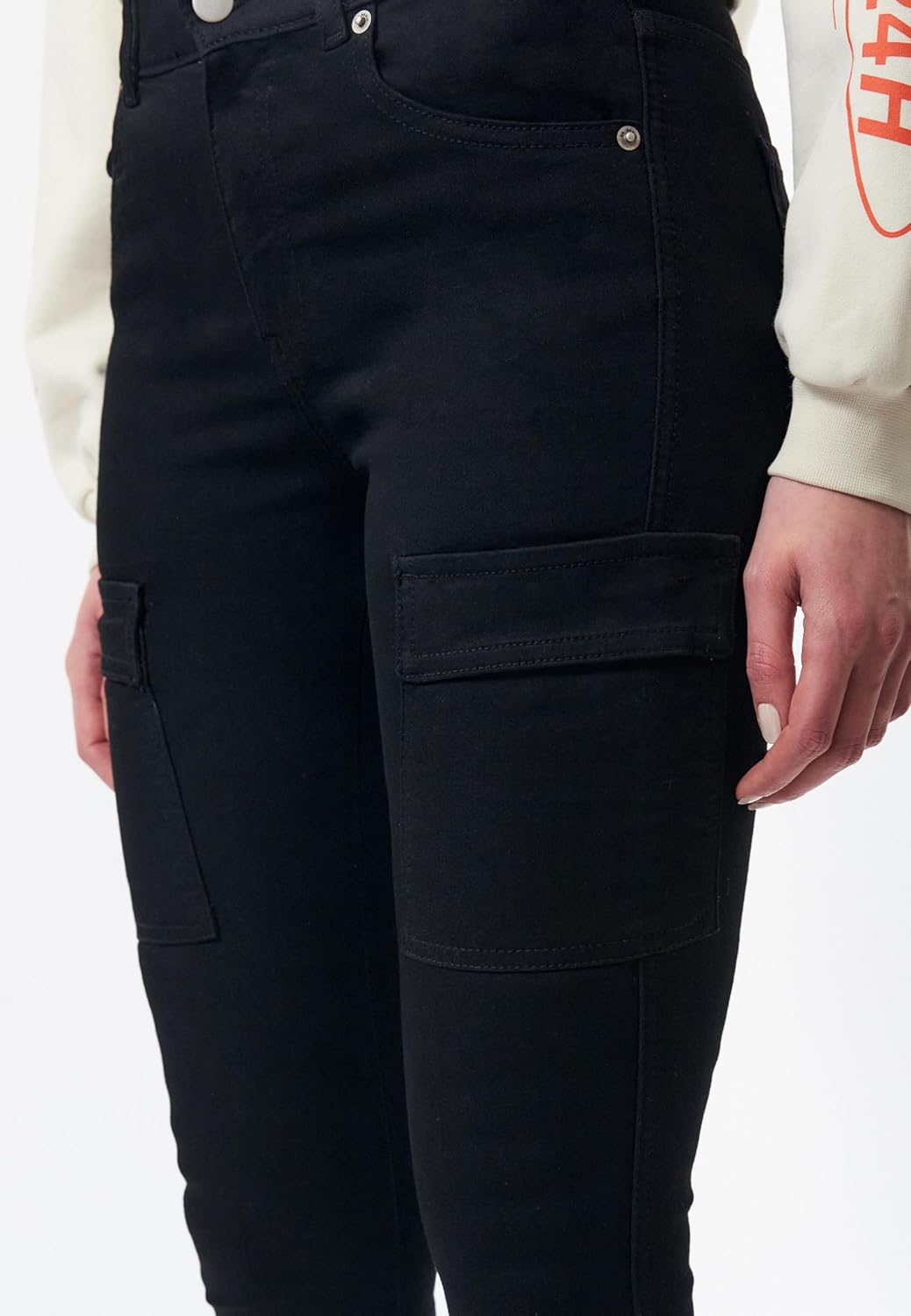 Dr. Denim Jeans Lexy Cargo S / 32L Schwarz, S / 32L Schwarz