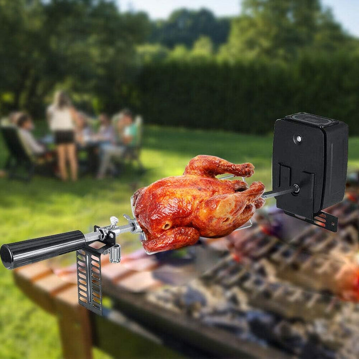 Grillspiess Mit Motor, Elektrischer Grill für Haushalte (Batterietyp), Grillspiesse Edelstahl, Tragb