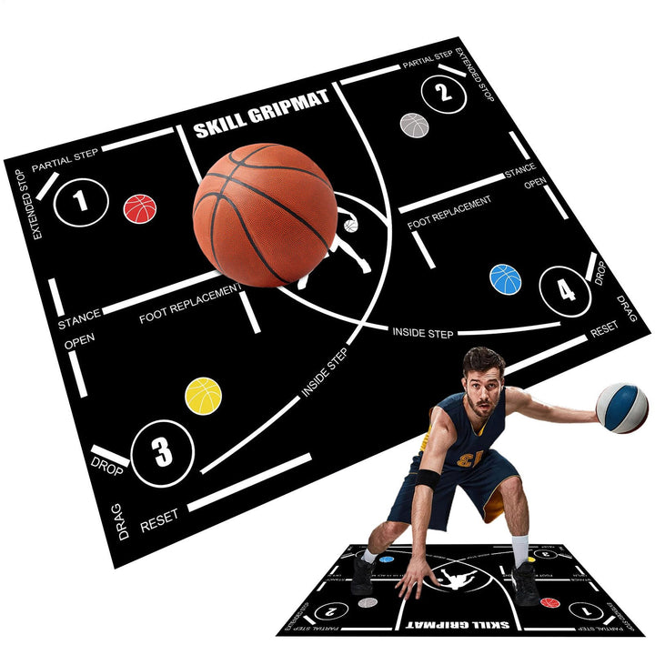 Basketball Trainingsmatte - 120 X 86 Cm Rutschfeste Gummibasketballpads Für Training, Dribbelkontrol