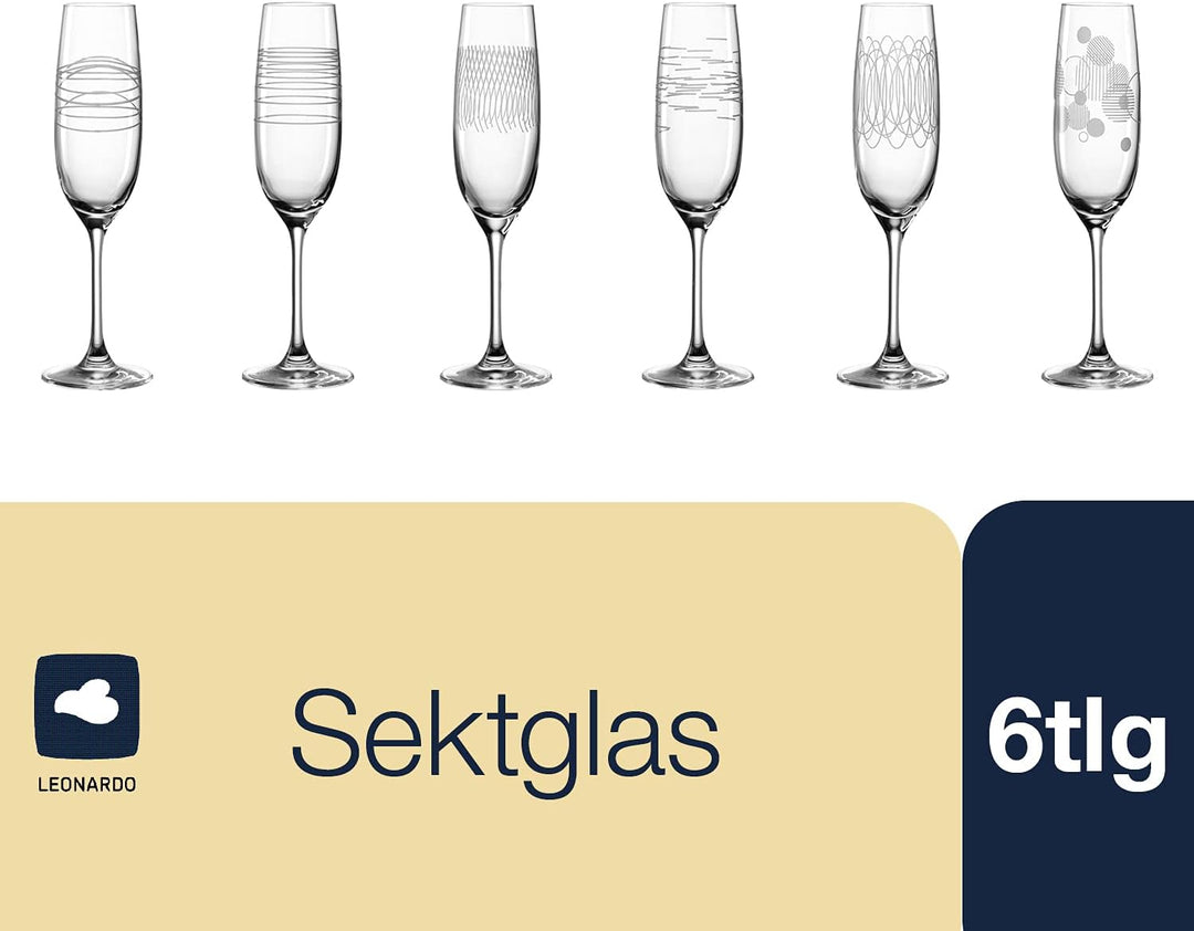 LEONARDO HOME 061798 Casella Sektgläser, Glas Sektkelche, Sektkelche